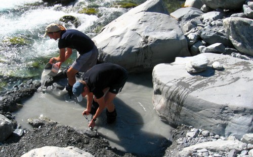 Digging out hot bath was hot work
