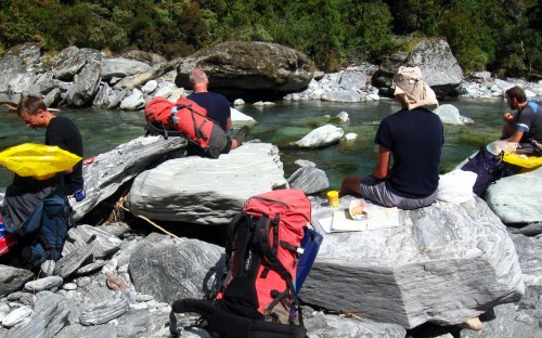 Lunch by the river.  Mostly sandfly free.