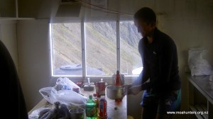 Paul whipping up a Moa Meal