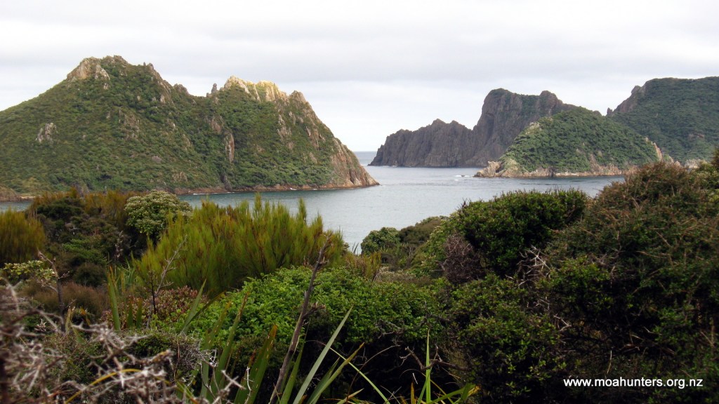 Steep sided granite islands rise sharply from the sea just off the coast