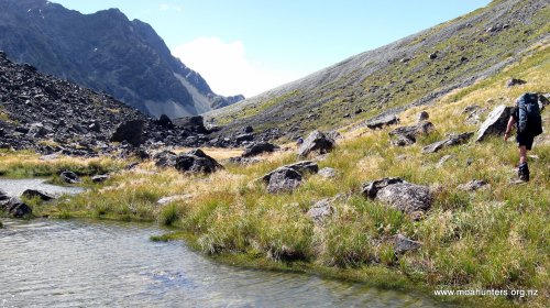 Tarns below Whitcombe pass