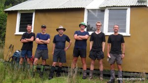 Posing outside Price Flat hut