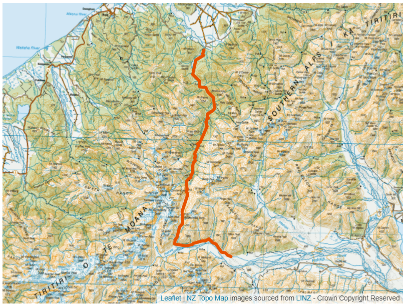 topomap snip whitcombe pass